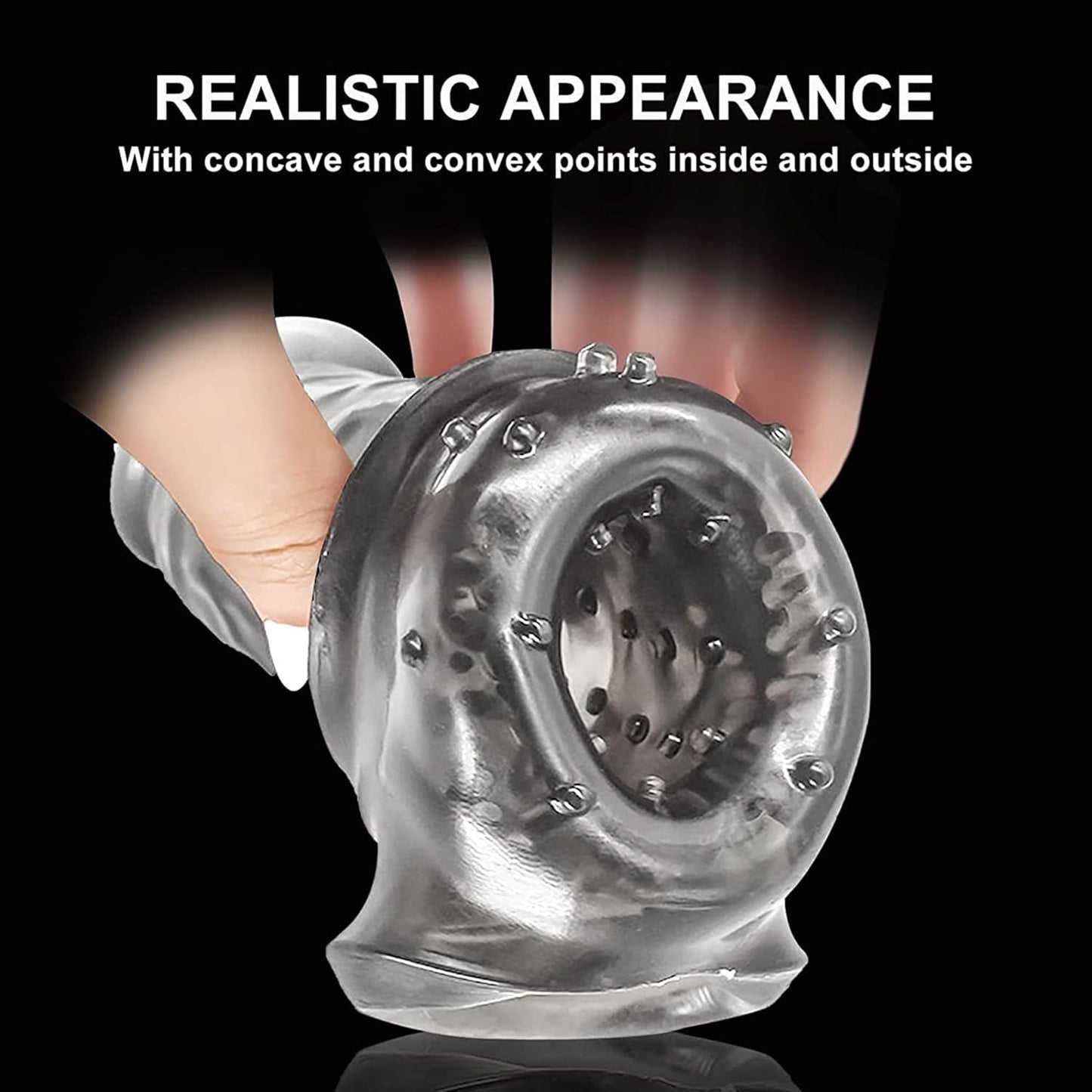 Transparent Threaded mace Condom Male Condom Adult Lock fine Ring Crystal Sleeve q6654491