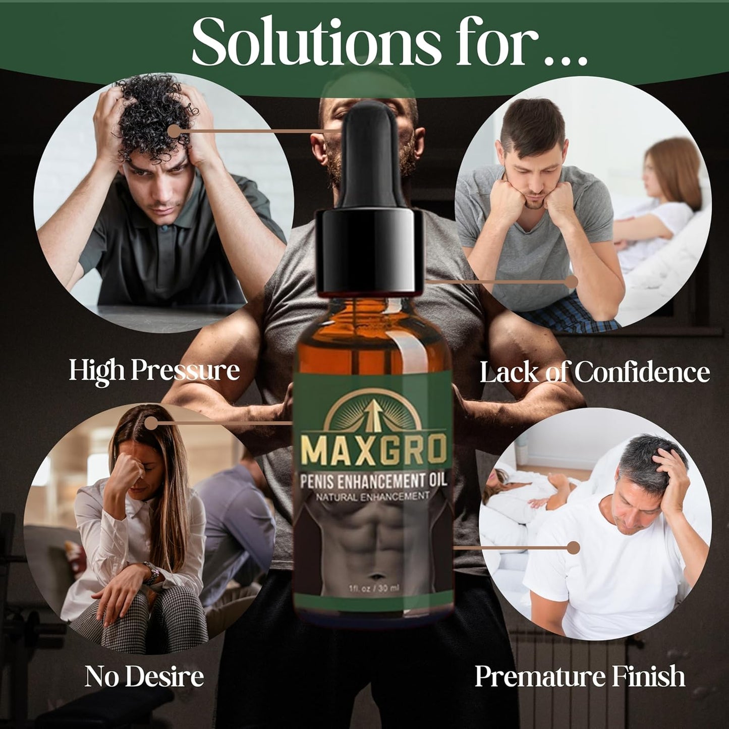 Enhancement Oil for Men – Improve Strength & Stamina Boost Health Natural Herbal Ingredients for All Male Skin Types (1oz)