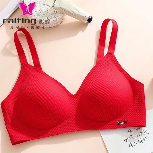 CAITING Beautiful Back Latex Cup Bra – Soft Support, Skin-Friendly Comfort for Small Bust