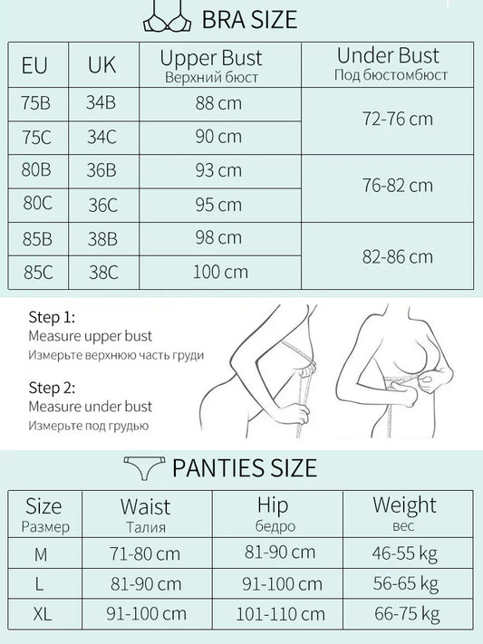 Rhinestone Sexy Bra & Thong Lingerie Set for Women